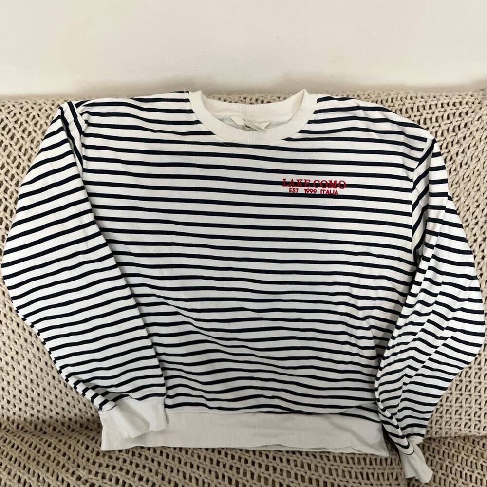 H&M Stripped Crewneck Lake Como EST 1999